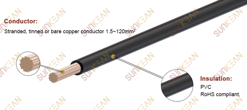 H07V-K Insulated Flexible Industrial single core Power Cable